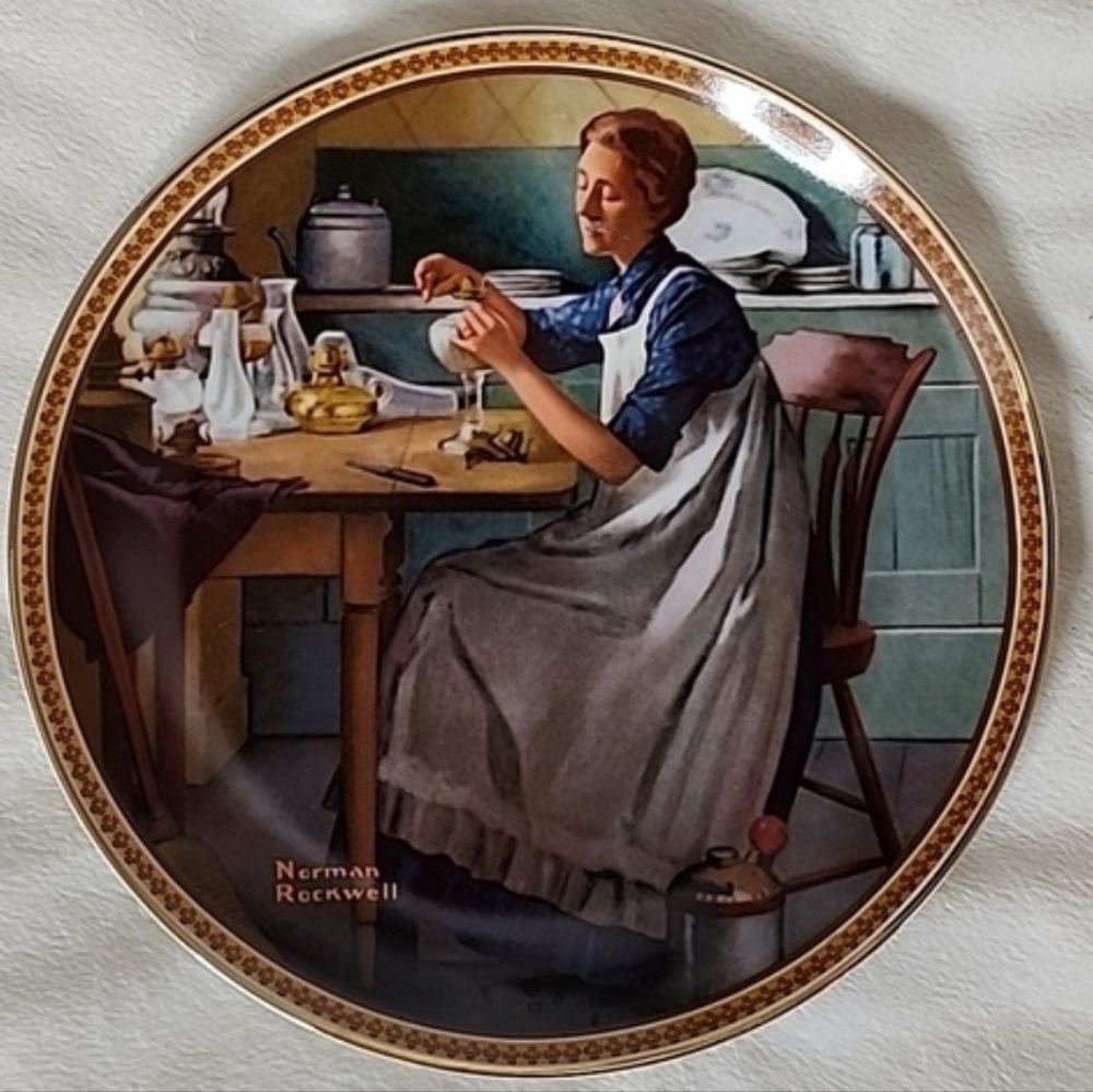 Knowles Norman Rockwells Rediscovered Women Plate Gold RARE Limited Edition